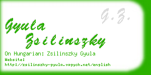 gyula zsilinszky business card